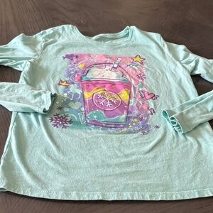Kids Aqua Graphic Long Sleeve Shirt